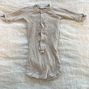 Goumi Baby Gown, 0-3 Months, Tan with Flecks
